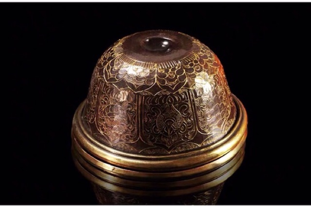 Chén cúng không chân đồng Nepal 3” - Vẽ vàng