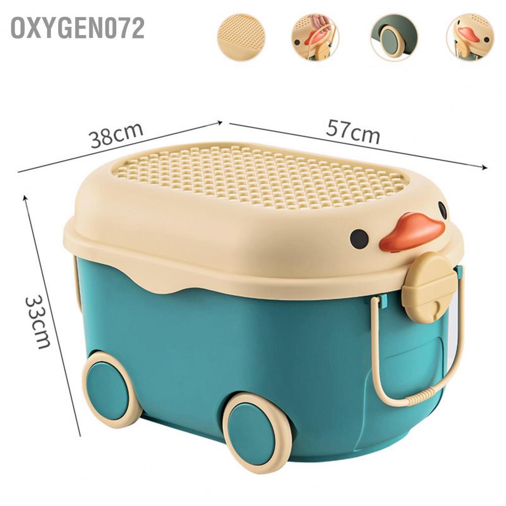 Hộp Đựng Đồ Chơi Cho Bé Bằng Nhựa Hình Chú Vịt Đa Năng Dễ Thương Có Bánh Xe