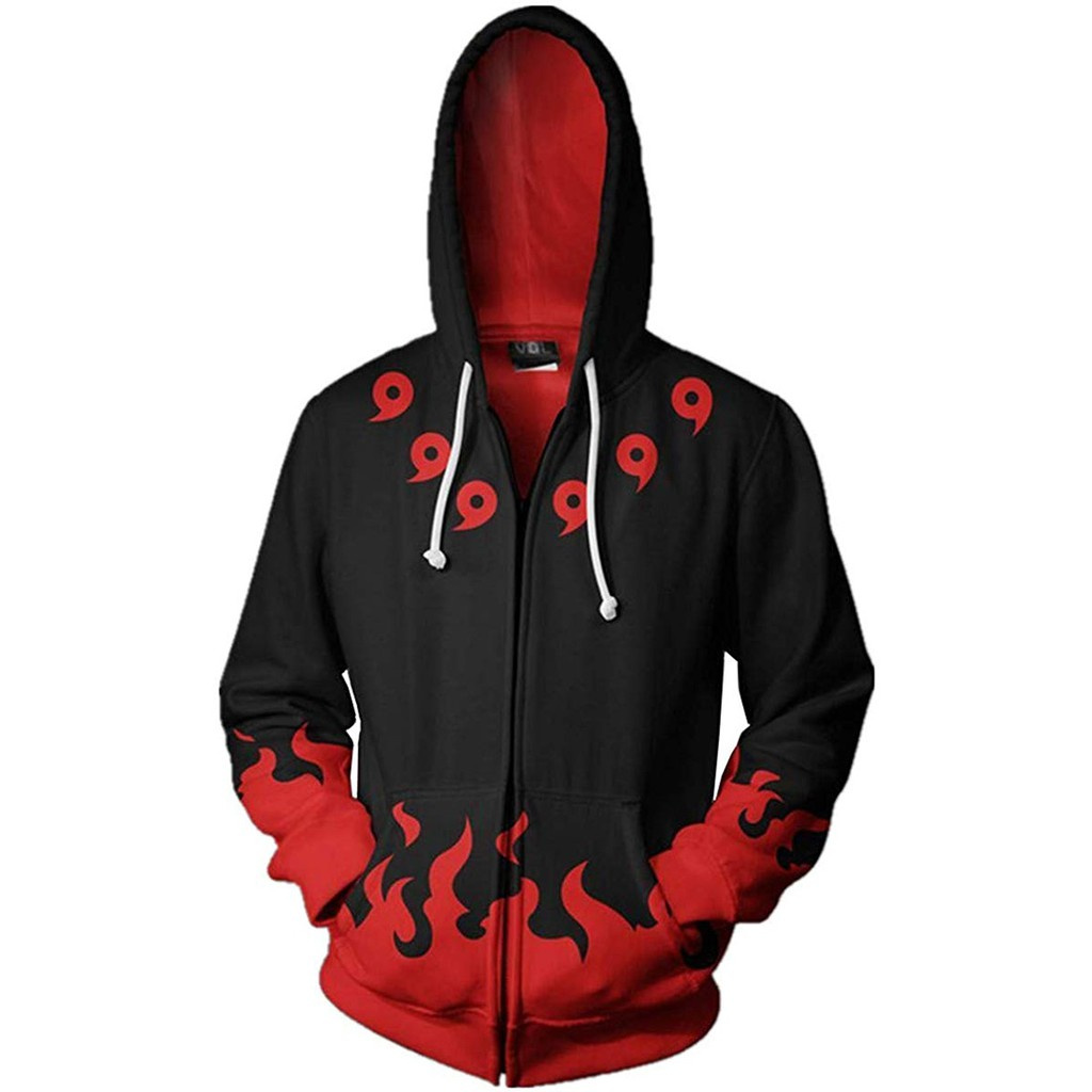 New 3D Anime Naruto Boruto Hoodie Men Naruto Tops Áo nỉ Casual Zipper Hoodie