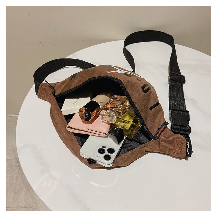 Jordan Túi Vải Đeo Chéo Nam Nữ, Túi Bao Tử Unisex Thời Trang Ngực Phản Quang Đi Học Đi Chơi