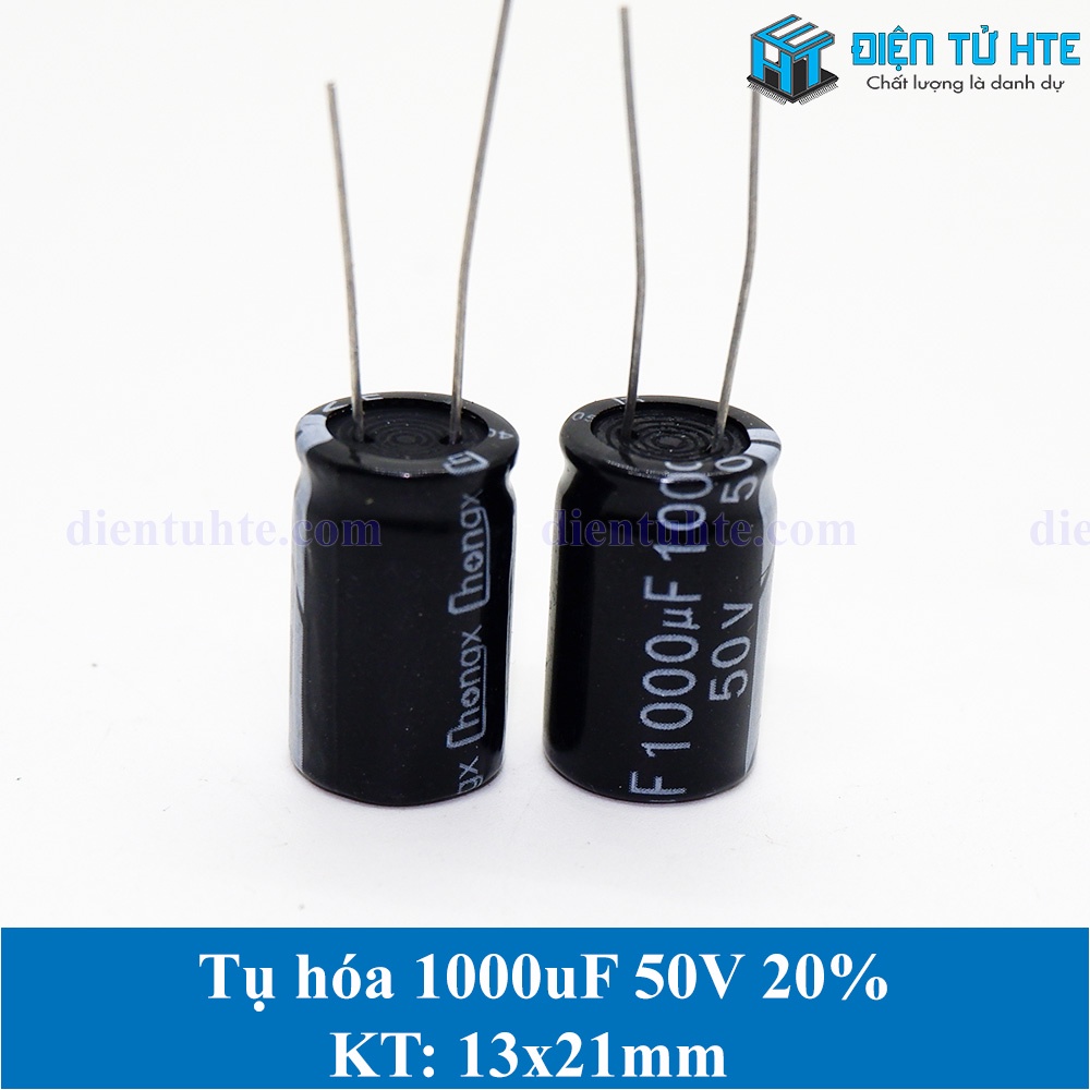 Tụ hóa tần số cao 1000uF 50V 20% kích thước 13x21mm