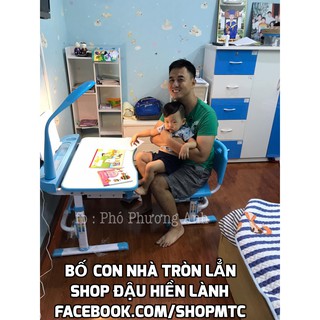 Bàn học thông minh với 2 màu xanh và hồng cho bé trai và bé gái dùng từ 3 tuổi đến 18 tuổi