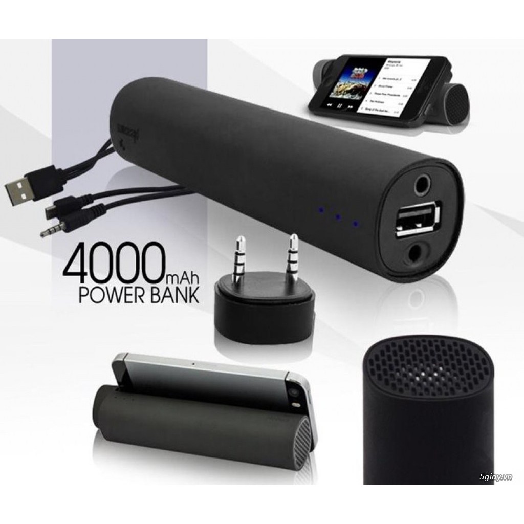 Loa 3 trong 1 kiêm Pin dự phòng và Giá Đỡ Power 4000mAh - Đủ màu