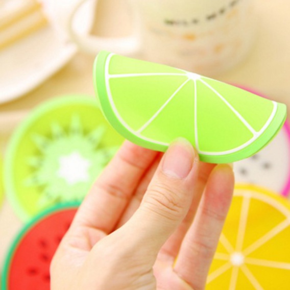 Đế lót cốc trái cây bằng silicon -Miếng Lót Cốc - Lót Ly Lát Hoa Quả 🍀Clovershop68🍀