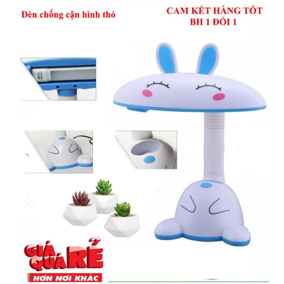 Đèn học thỏ có chỗ cắm bút cho bé (TẶNG BÓNG)