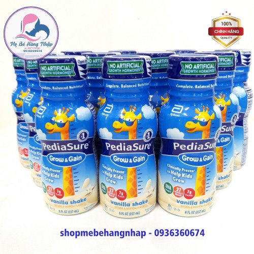 Combo 6 chai Sữa Pediasure nước - Pediasure Mỹ pha sẵn 237ml