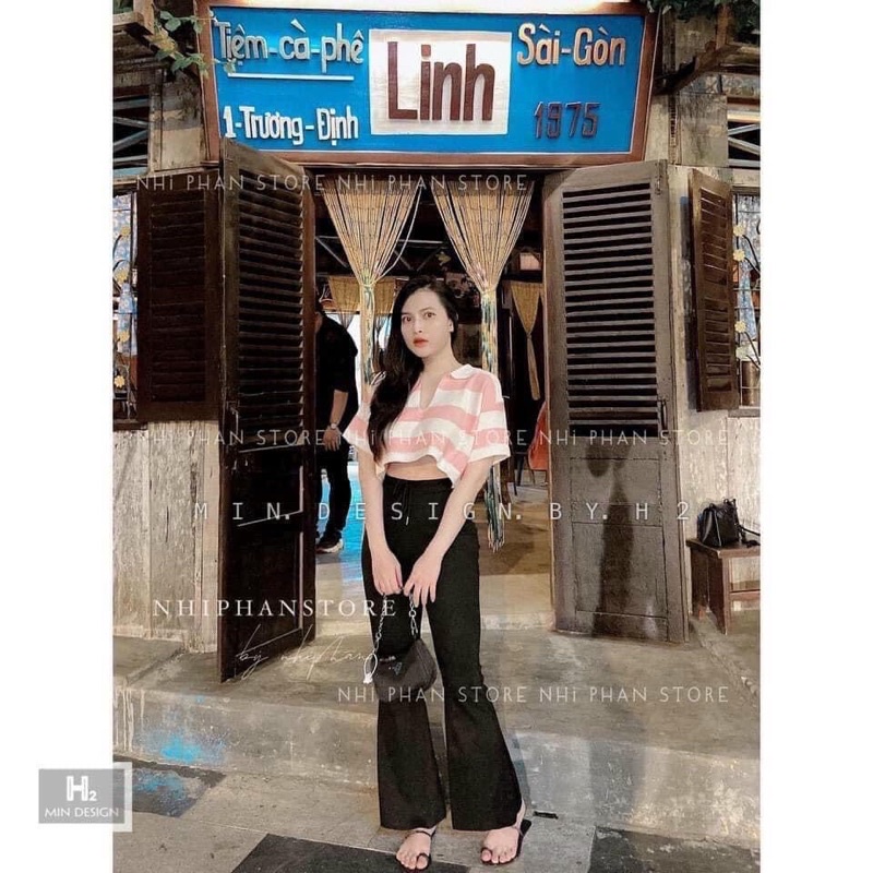 Quần ống loe cạp chun chất zip co giãn siêu tốt Sammivnxk[freeship]