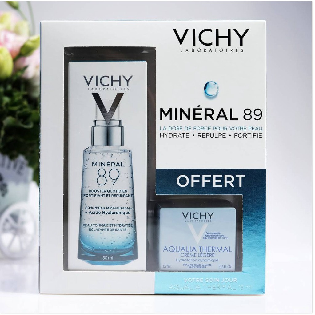 [Mã giảm giá mỹ phẩm chính hãng] Vichy Minéral 89 Duo Booster D'Hydratation ( Texture Riche ) - Set Quà Tặng Cấp Nước Ch