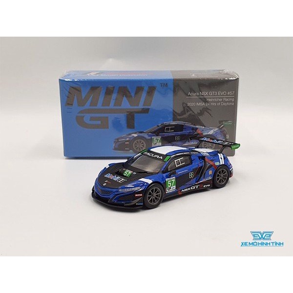 Xe Mô Hình Acura NSX GT3 Evo #57 2020 1:64 MiniGT ( Xanh #57 )