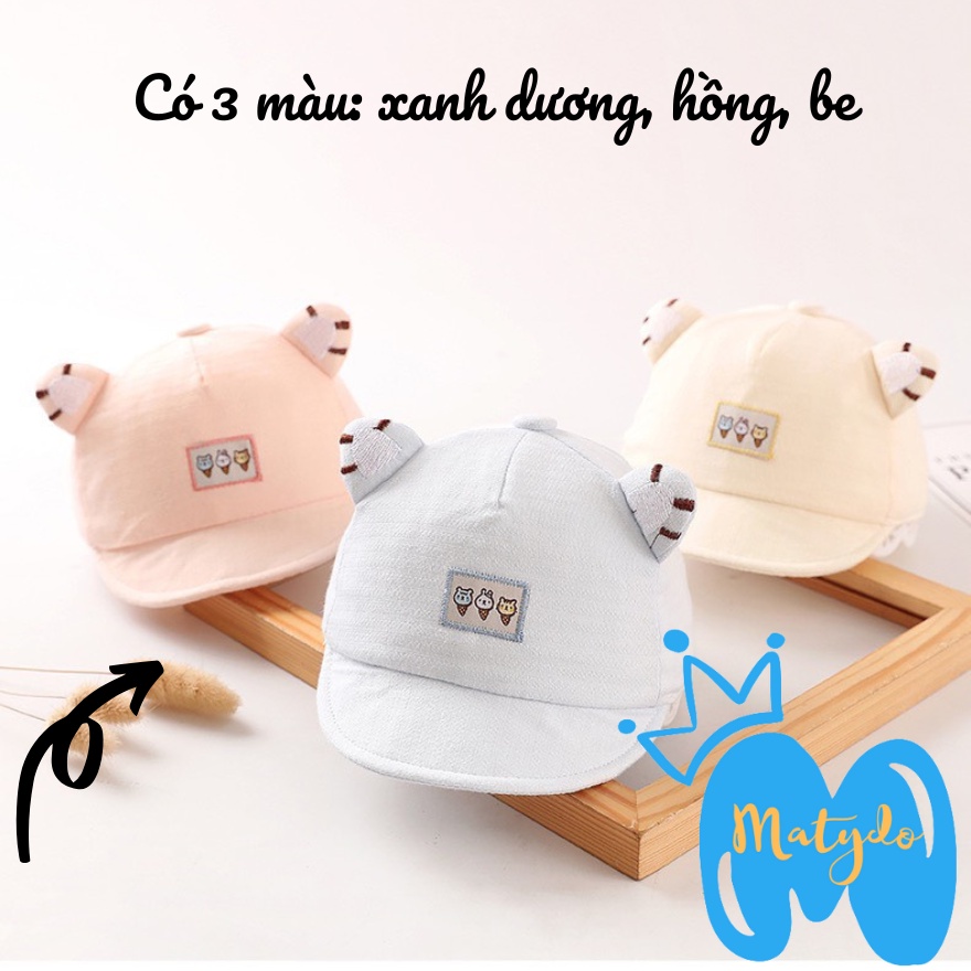 Mũ cho bé sơ sinh hình mèo nón trẻ em bé trai bé gái mềm mại đáng yêu từ 0 đến 12 tháng phụ kiện mũ nón MSS04
