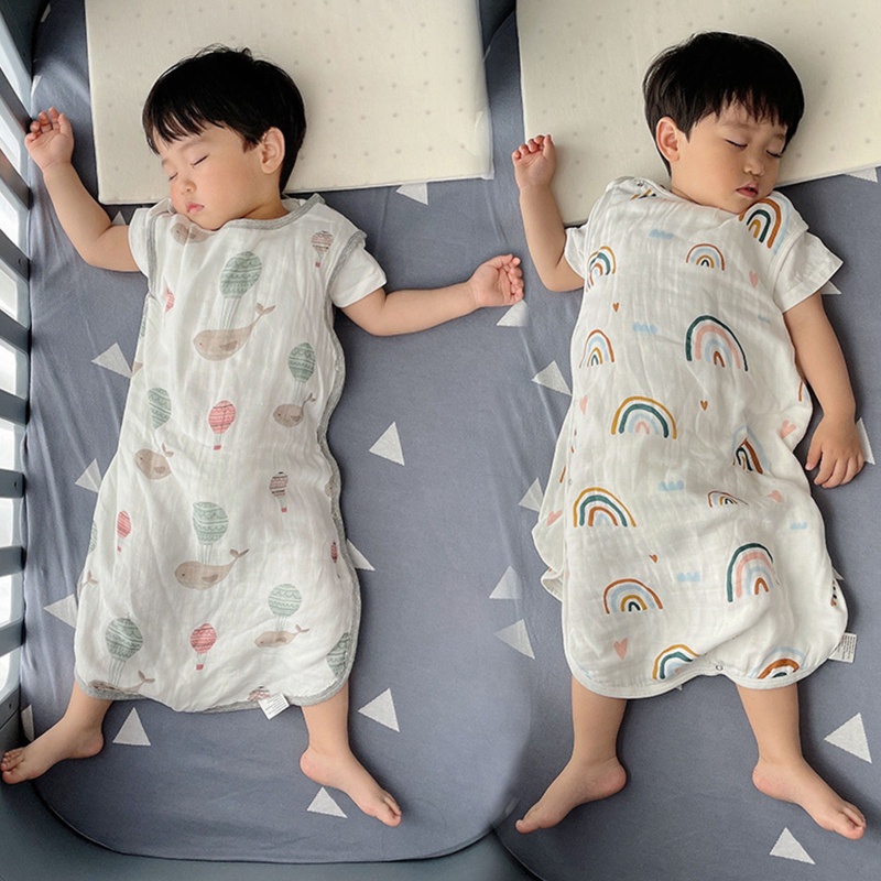 Túi Ngủ Bằng Cotton Tre 4 Lớp Không Tay Dành Cho Bé