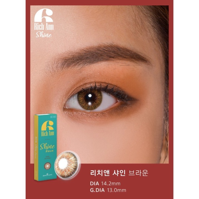 Lens Hàn 1 ngày Ann Shine Brown có độ từ 0-6 độ