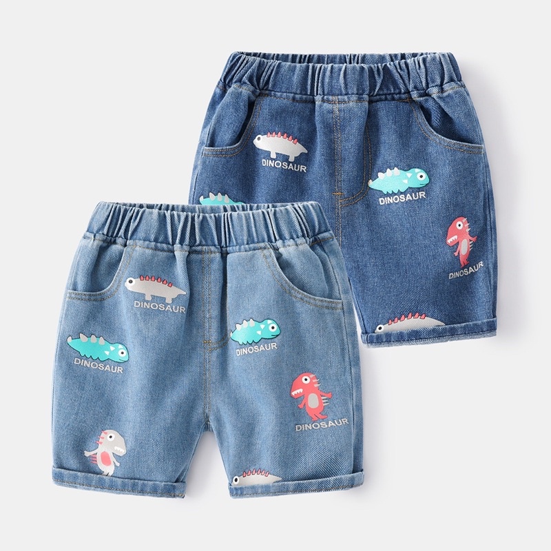 Quần short Jean cho bé WELLKIDS quần bò bé trai hoạ tiết ngộ nghĩnh (KZ3310)