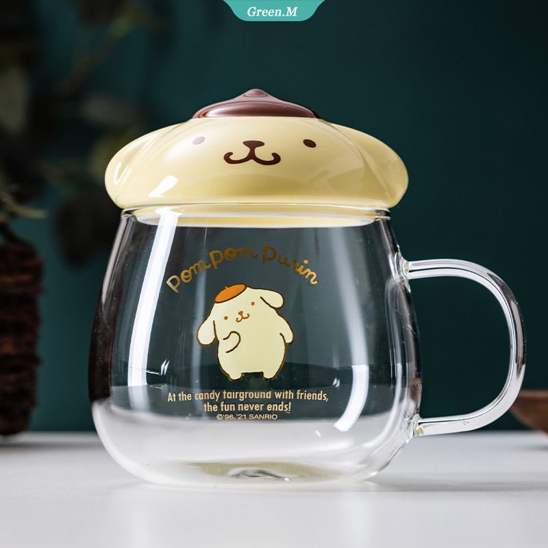 Cốc Thủy Tinh Uống Sữa/Nước Ép/Nước Ép Trái Cây In Hình Nhân Vật Cinnamoroll Dễ Thương Dung Tích 400ML