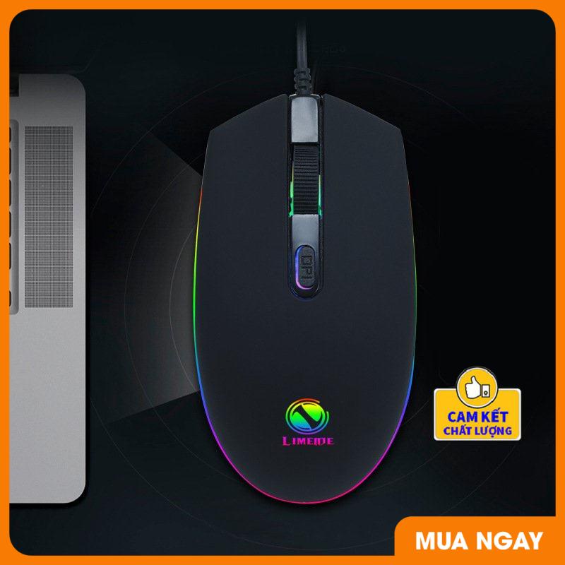 Chuột gaming,Chuột chơi game LIMEIDE 007 Led RGB cực đẹp đổi màu liên tục siêu đẹp tặng lót chuột game thủ ngẫu nhiên