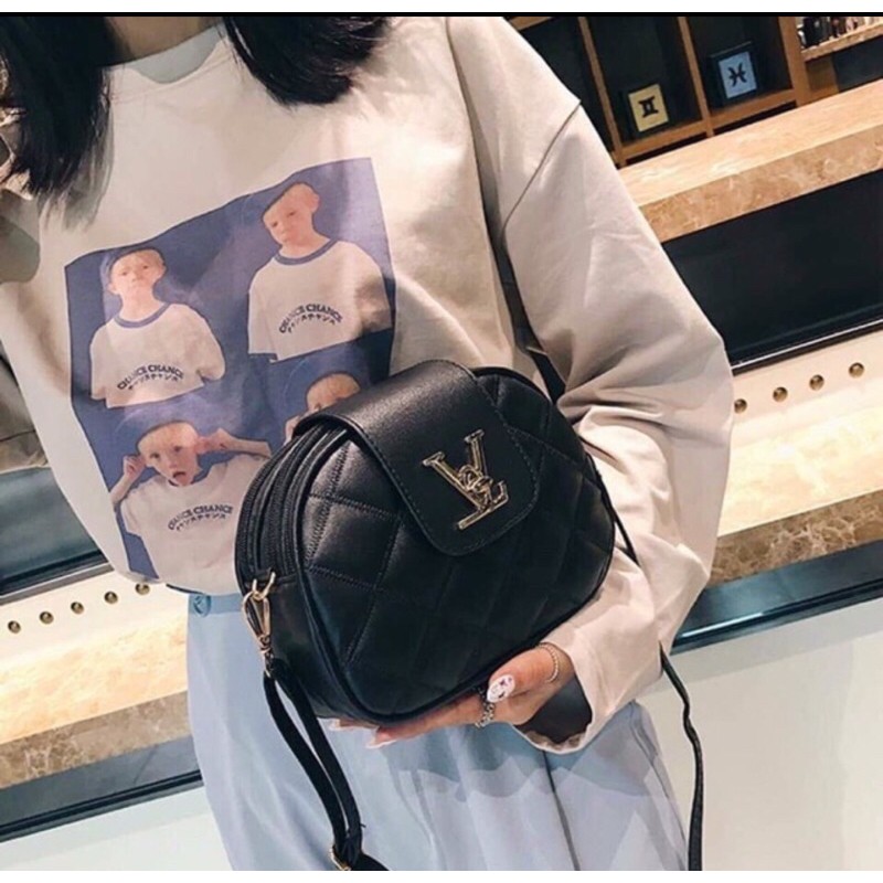 Túi đeo chéo Da 3 Ngăn Khoá - Hàng Quảng Châu DC27