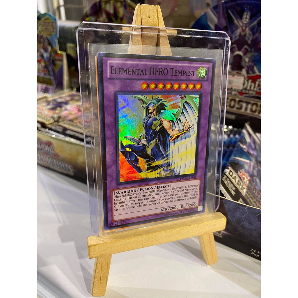 Lá bài thẻ bài Yugioh Elemental HERO Tempest – Super Rare - Tặng bọc bài nhựa bảo quản