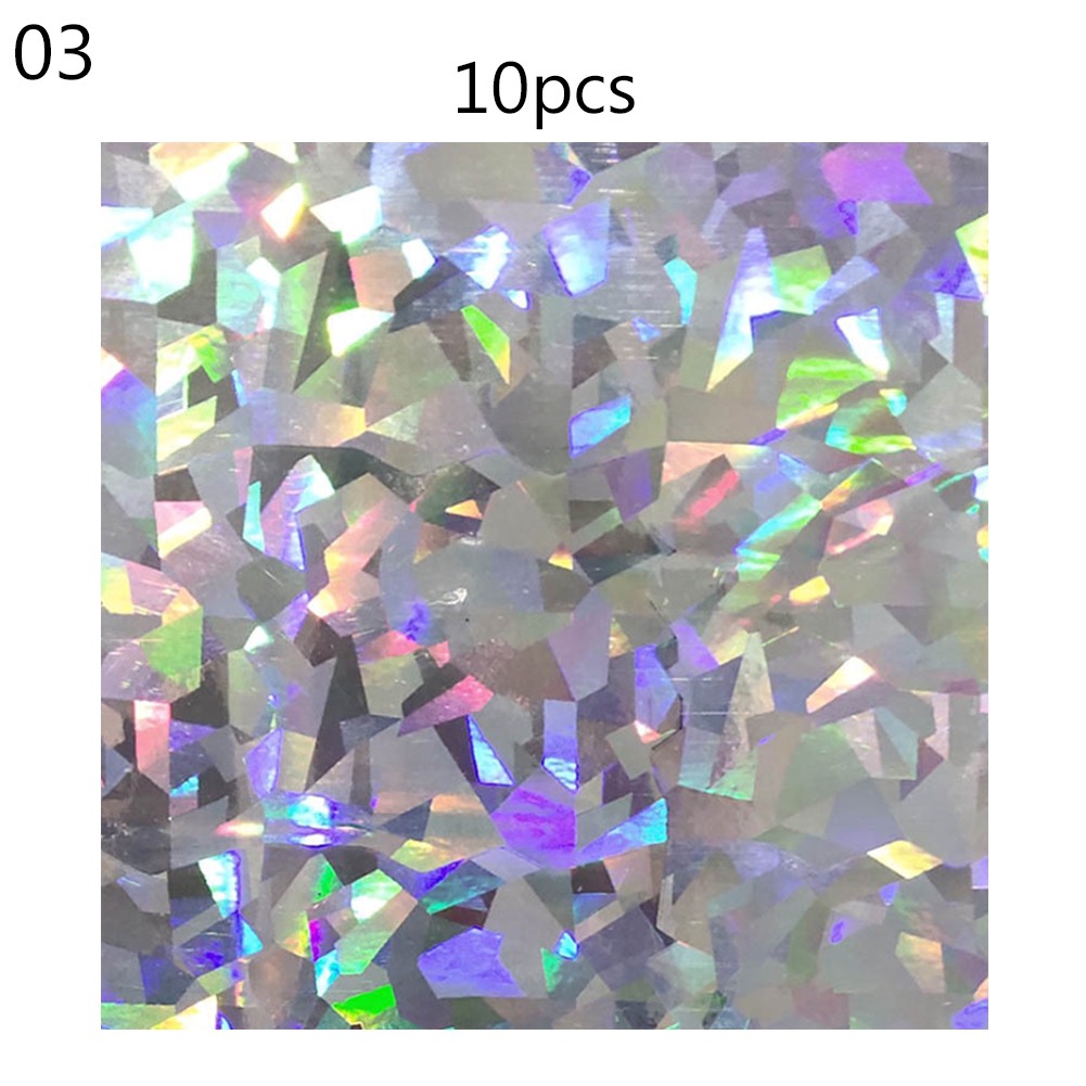 10 tấm sticker phong cách Hologram phong cách hình học dán mồi câu cá T22