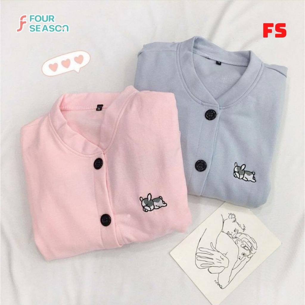 Áo khoác nỉ unisex form rộng PUPPY KN04 4S Cardigan ulzzang nam nữ rẻ đẹp phù hợp sinh viên học sinh