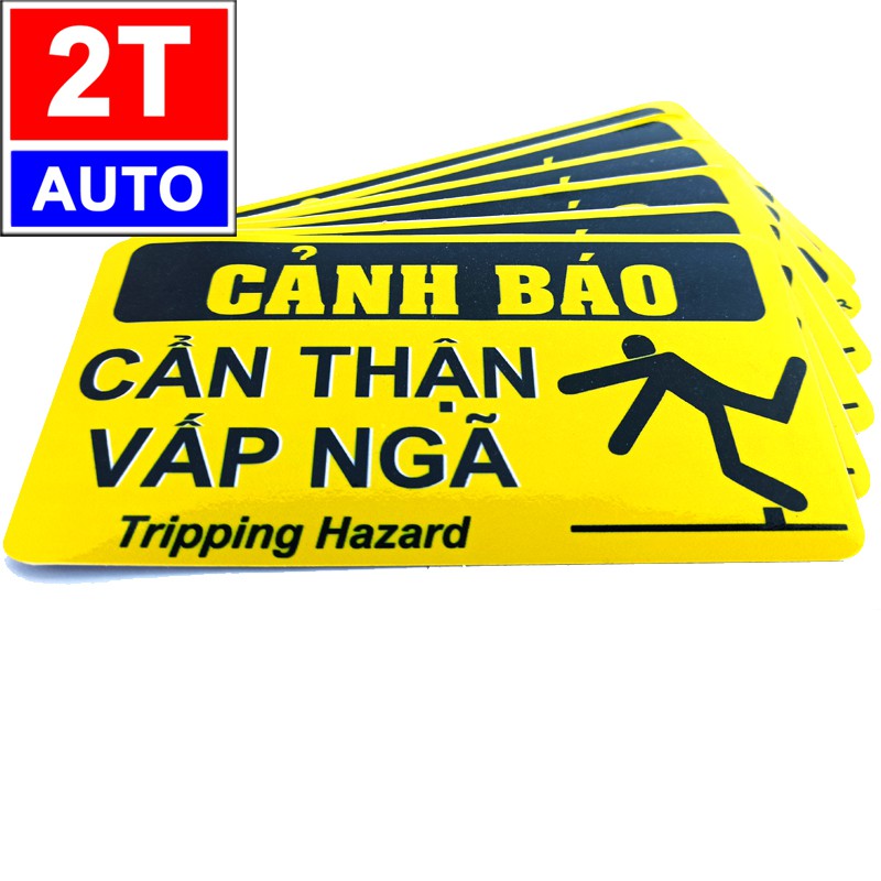 LOGO TEM STICKER CẨN THẬN VẤP NGÃ, CẨN THẬN TÉ NGÃ, CẢNH BÁO COI CHỪNG VẤP NGÃ