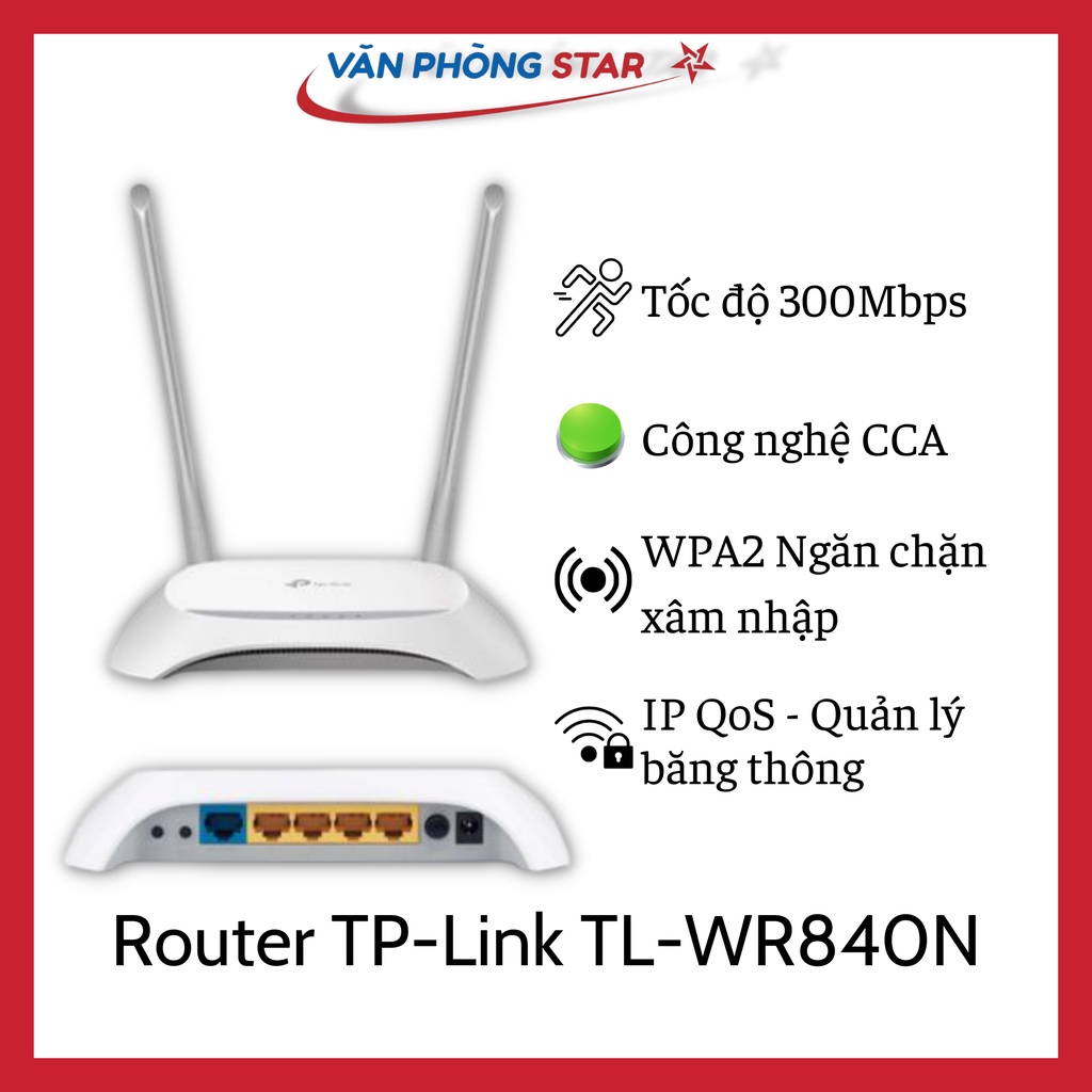 Bộ phát router Wifi TP-Link WR840N tăng độ phủ sóng