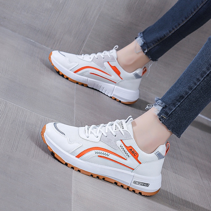 Giày chạy bộ thể thao IELGY cột dây thoáng khí phong cách Hàn Quốc dành cho nữ