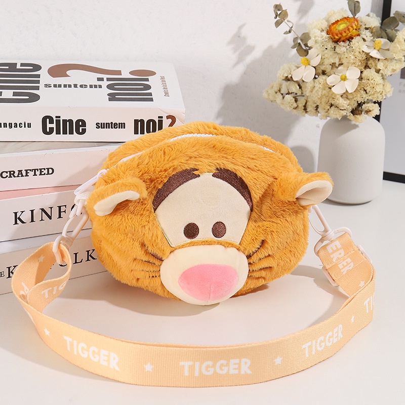 DISNEY Ellen Túi Xách Hai Mặt Hình Gấu Pooh / Hổ Nhồi Bông Đáng Yêu Có Thể Xoay Được