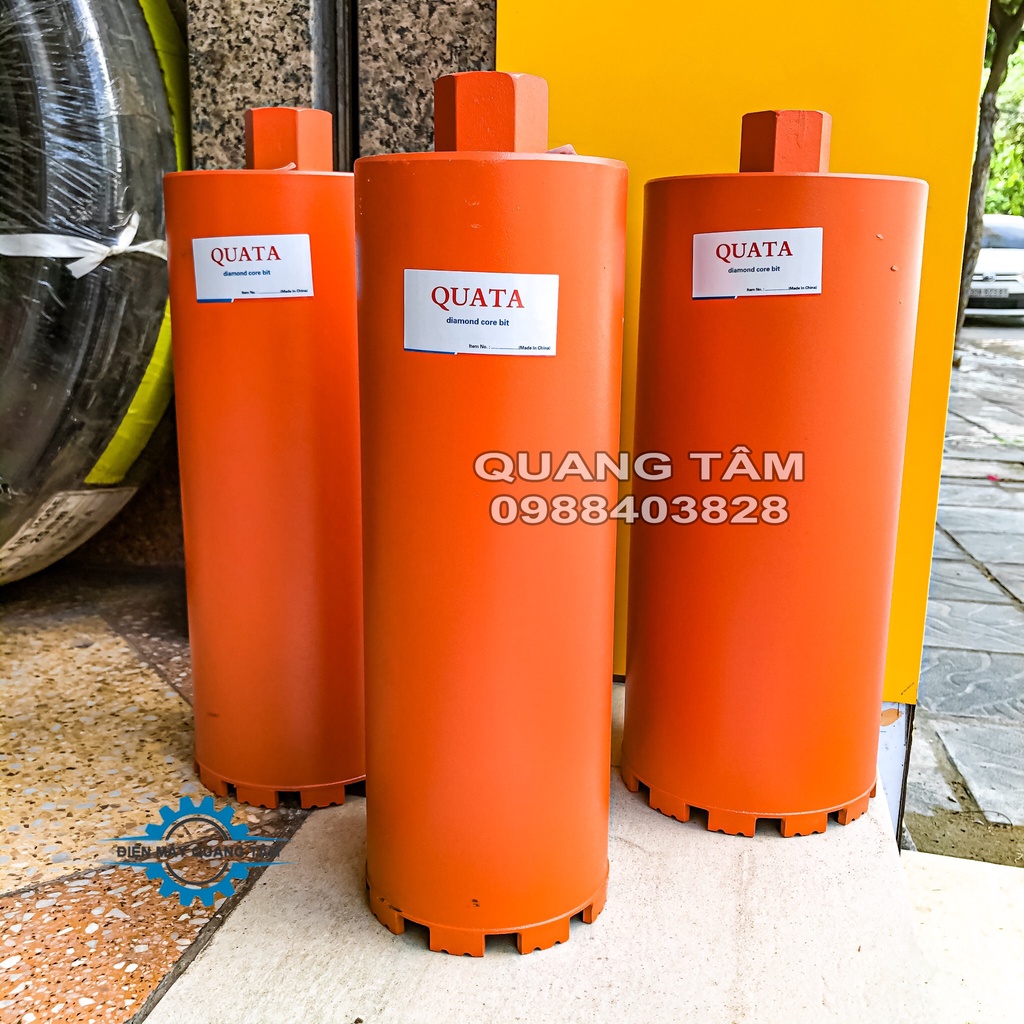 Mũi Khoan Rút Lõi Bê Tông phi 102 - 112 - 114 - 116 - 127 - 132 mm x 350mm QUATA