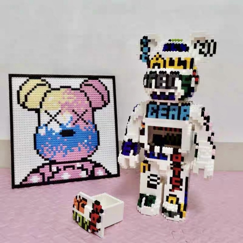 Đồ chơi lắp ghép Legogi BEARBRICK 33CM gạch răng cưa loại mới mô hình lắp ráp LEGOGI