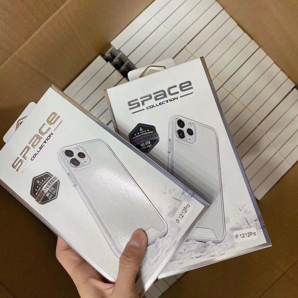Ốp lưng trong SPACE không ố vàng iPhone 15 14 pro max 7 8 plus X XMax 11 Pro Max 12 Pro Max 13 Pro Max chống sốc