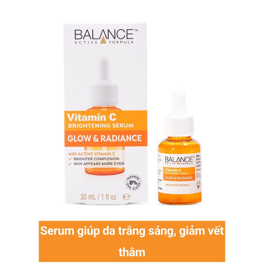 Tinh Chất Làm Sáng Da Balance Vitamin C Brightening Serum Glow &amp; Radiance 30ml