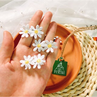 CỘT TÓC, KẸP TÓC HOA CÚC THÊU ẢNH THẬT
