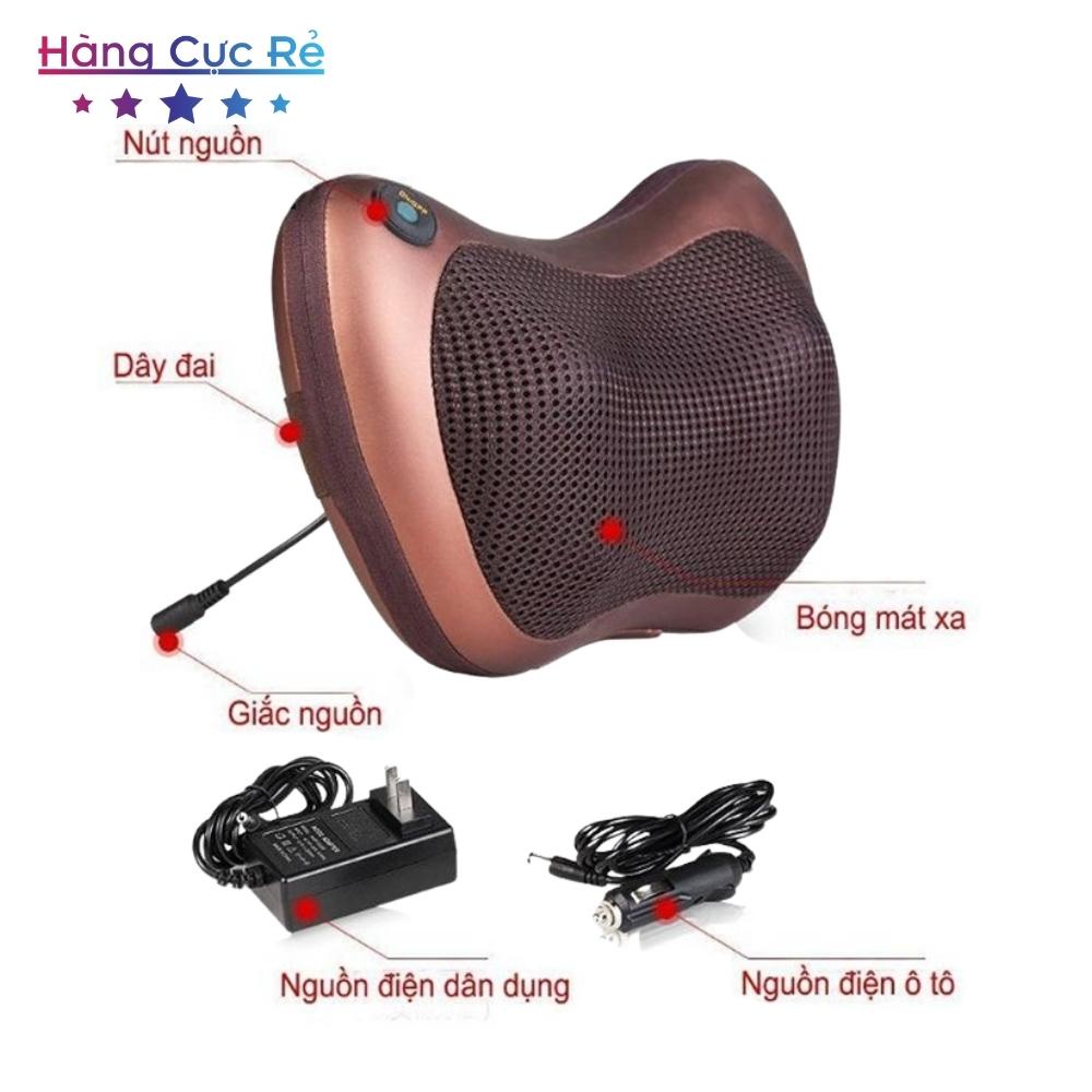 Gối massage 8 bi, giảm đau nhức toàn thân, vùng cổ vai gáy lưng - Shop Hàng Cực Rẻ