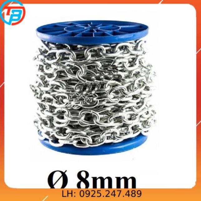 Dây xích sắt mạ kẽm Phi [ 8mm ] CÁP THÉP Thái Bình VinàN