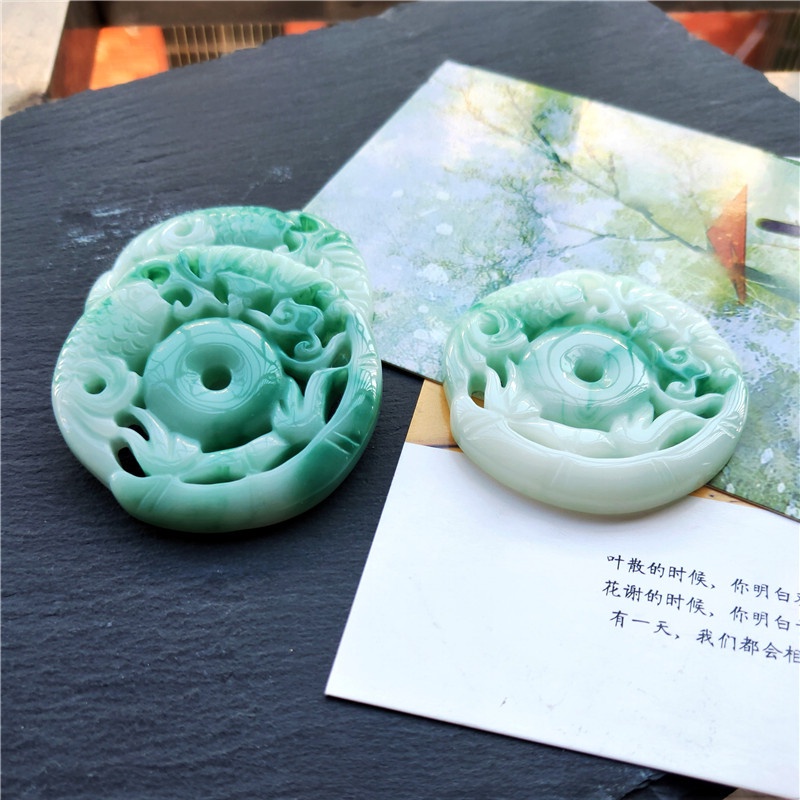 Ngọc bội resin họa tiết tròn 50*50mm nguyên liệu làm trâm làm trang sức cổ trang việt phục