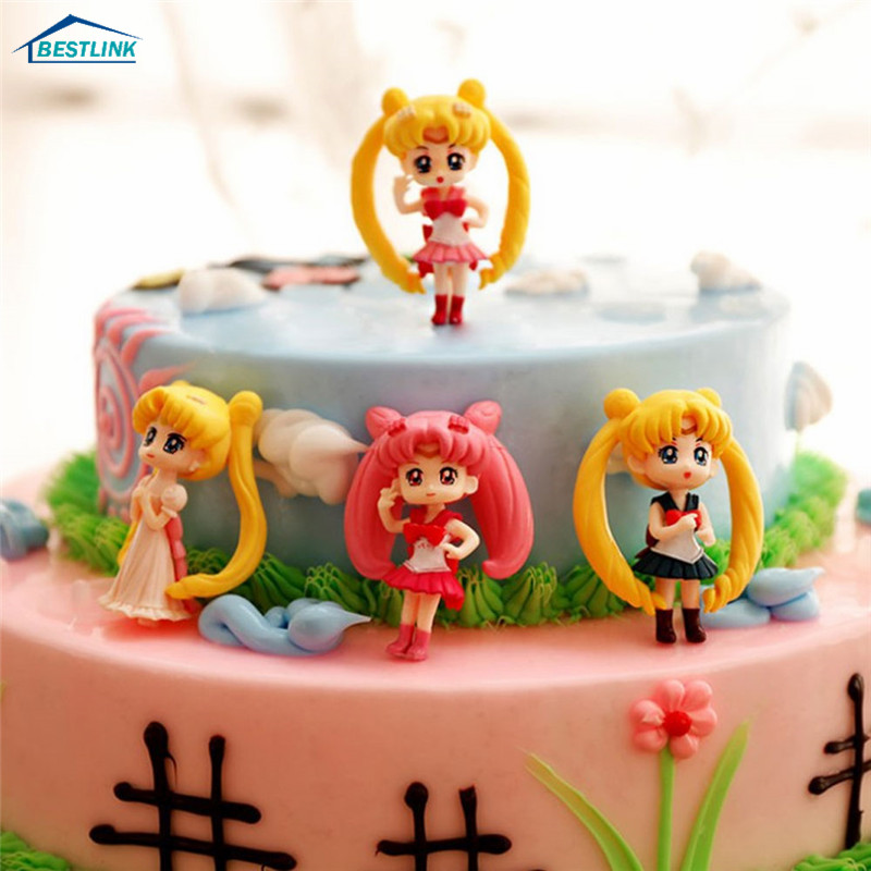 SAILOR MOON Mô Hình Đồ Chơi Nhân Vật Thủy Thủ Mặt Trăng Dễ Thương Bằng Pvc