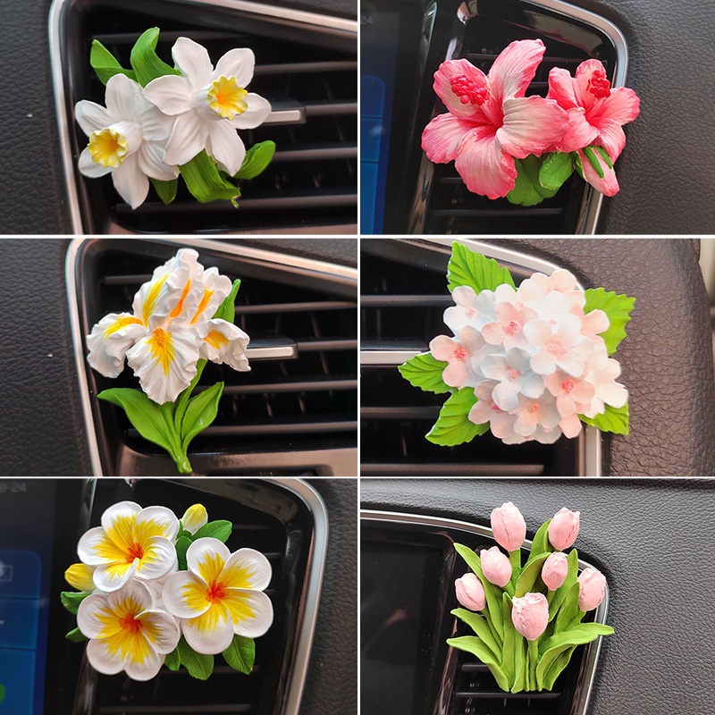 Khuôn Silicone Khuếch Tán Hương Thơm Hình Narcissus Frangipani Iris Hibiscus Cho Xe Hơi