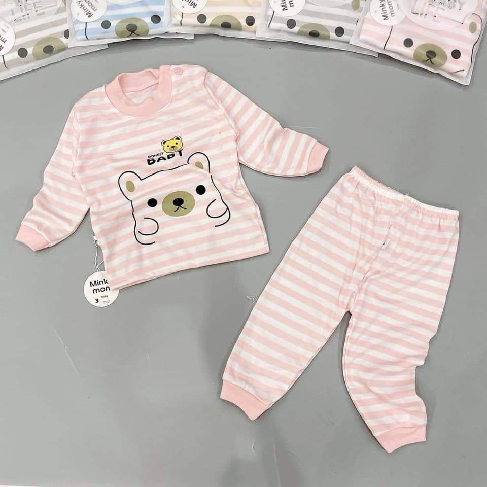 Bộ dài tay bé trai bé gái thu đông chất mỏng mát-Quần áo trẻ em thu đông từ 4-16kg