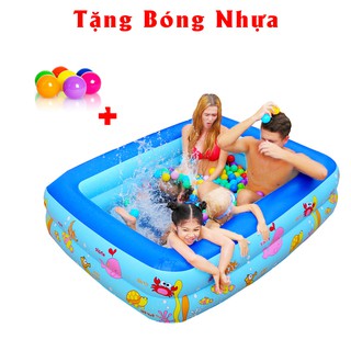 Bể phao bơi 2 tầng họa tiết dễ thương, chất liệu an toàn cho bé thỏa sức vui chơi - Giao mẫu ngẫu nhiên