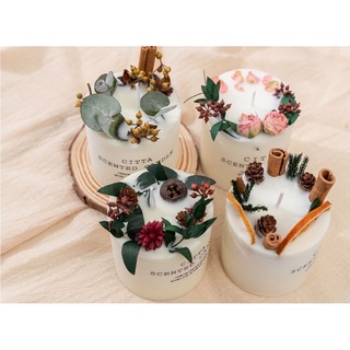 Nến thơm handmade trang trí hoa khô citta cao cấp làm từ đậu nành tự nhiên, không khói, khử mùi, thơm phòng