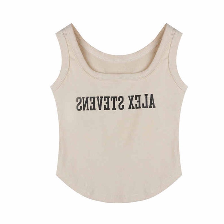 ◙☇Áo Hai Dây Dáng Ôm In Chữ Thời Trang Mùa Hè Cho Nữ