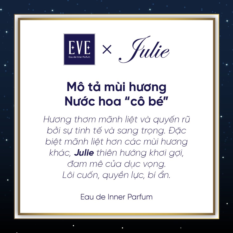 Nước Hoa Cô Bé Bím JULIE 5ml Lưu Hương Thơm Lâu - Nước Hoa Vùng Kín Nữ Chính Hãng EVE Eau de Inner Parfum (Có che tên)