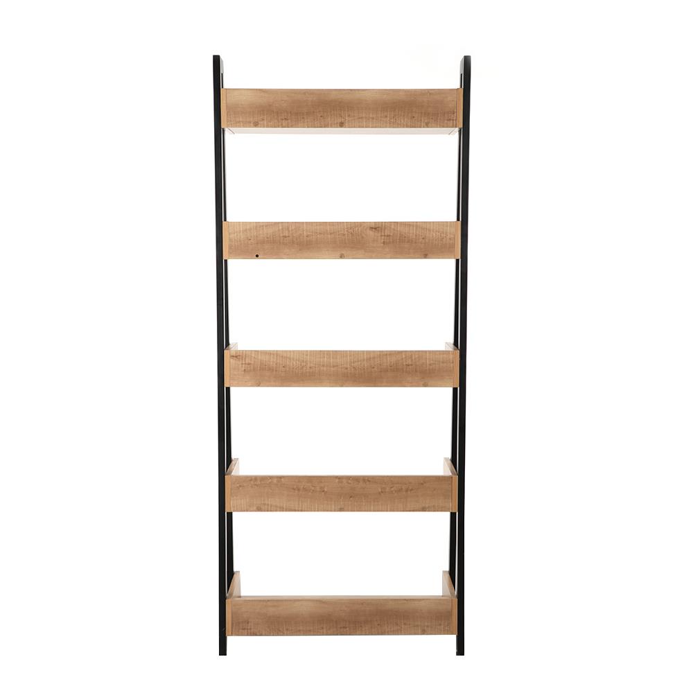 HomeBase FURDINI Bộ kệ 5 tầng MDF khung thép GEBBER Thái Lan W76xH160xD33cm màu gỗ