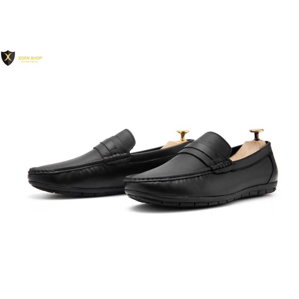 Giày Moca Nam Giày Mọi Nam Đế Bệt Siêu Bền Đẹp XOĂN SHOP Da Bò Thật Size 38 Đến 43 Màu Đen Bảo Hành 24 Tháng - M018
