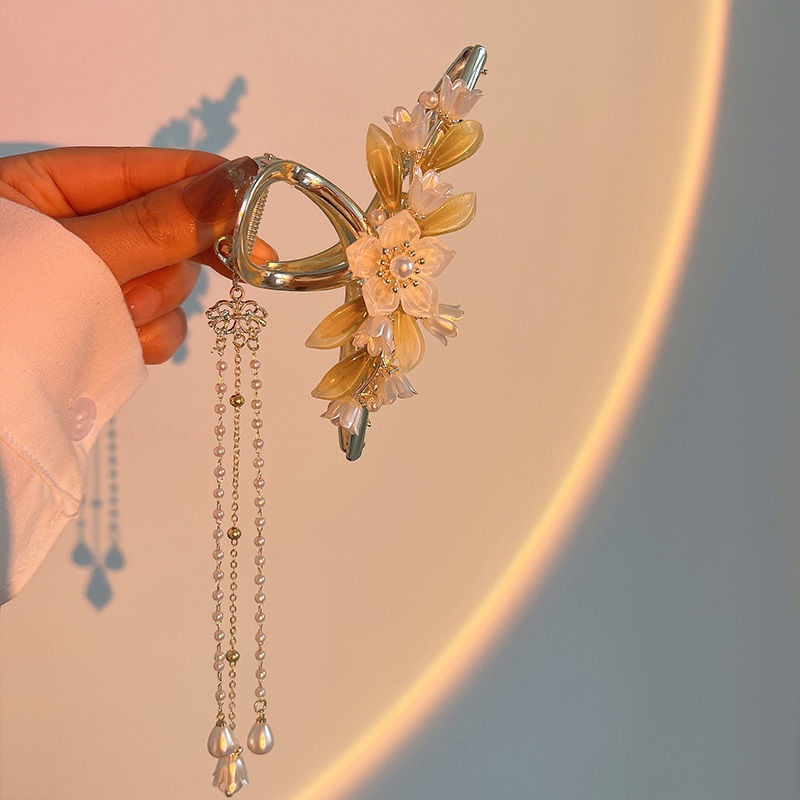 Kẹp Tóc Hình Hoa Màu Xanh Lá Xinh Xắn Thời Trang Mùa Hè Theo Phong Cách Hàn