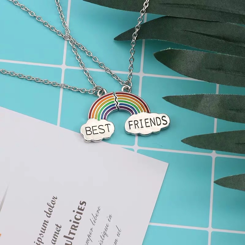 Personalized Rainbow Best Friends Necklace