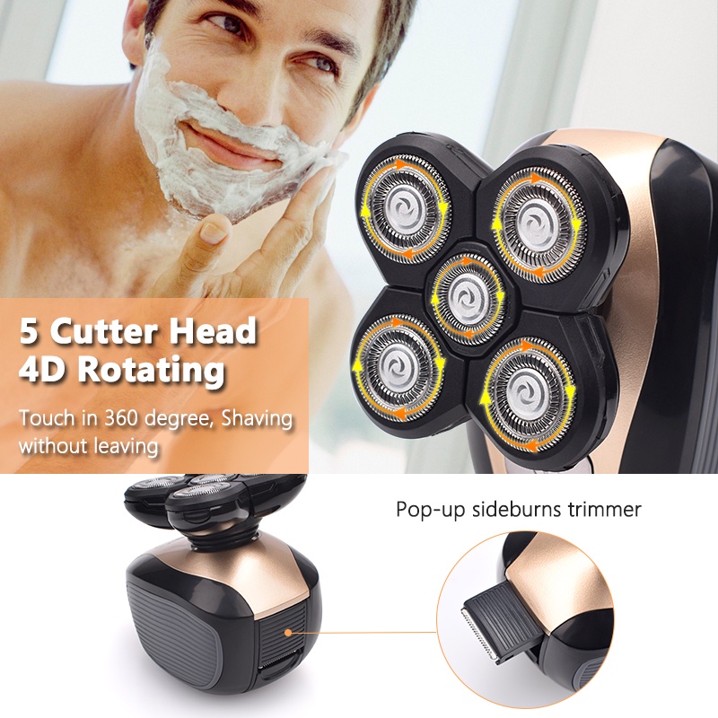 Bộ Máy cạo râu Cắt Tóc Kemei 4D 5 Trong 1 Chất Lượng Cao