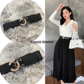 Đai váy đầm bản to mặt họa tiết thời trang 1