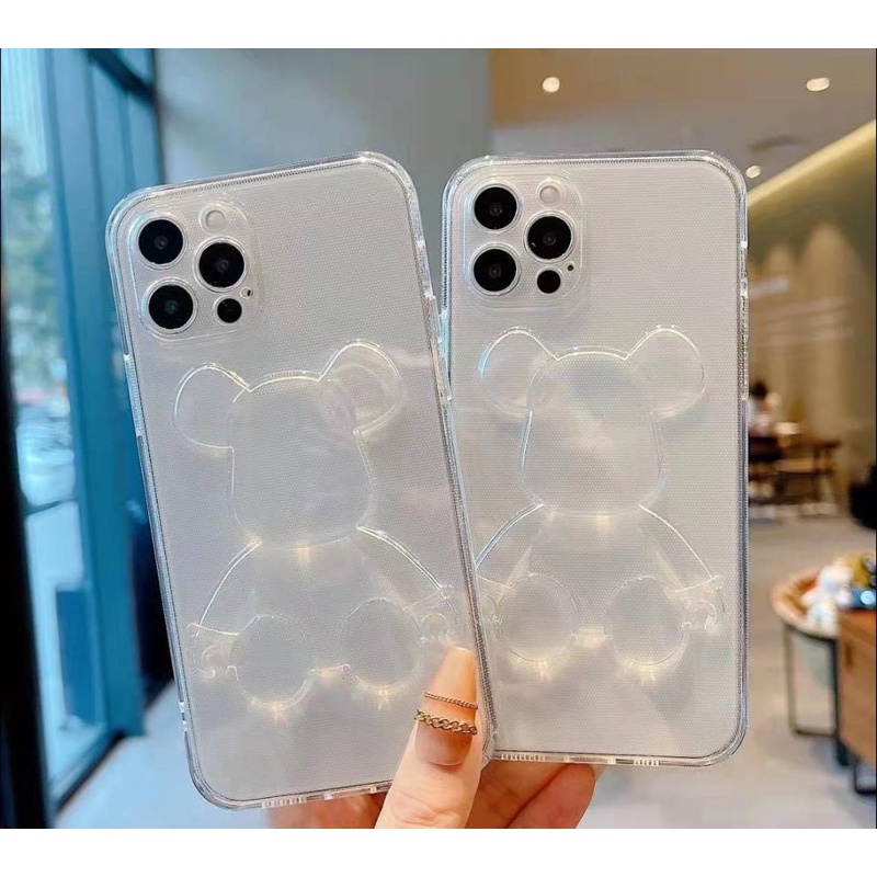 Ốp lưng dẻo trong Gấu bearbrick cho iphone 6 đến 13Promax