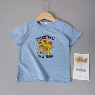 Áo phông trẻ em, in hình khủng long, Chất liệu cotton 100% (7-23kg)